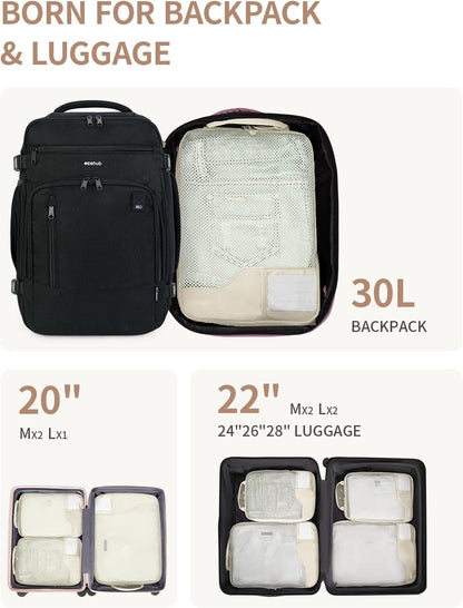 ECOHUB 4 Set /6 Set Packing Cubes for Travel Durable Suitcase Organizer Bags Set with Personalized Tag Various Sizes Travel Essentials Traveling Accessories for Luggage Machine Washable