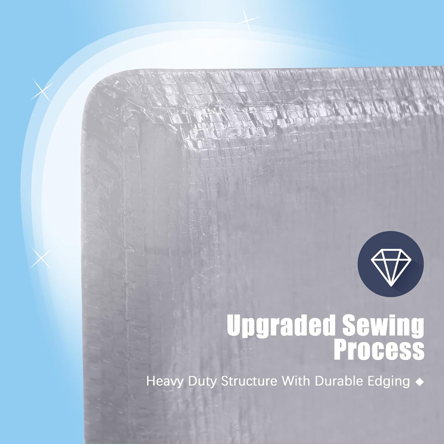 8 Pack Large Strong Bags with Zippers & Carrying Handles - Water-Resistant - Heavy Duty Storage Tote for Space Saving Storage, Fold Flat, Alternative to Moving Box (Silver)