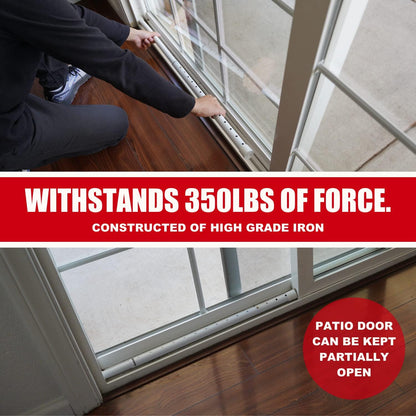 SECURITYMAN Door Security Bar & Sliding Patio Bar - Constructed of High Grade Iron - Great for Apartment Security, Hotel Safety, or Home Protection Door Stoppers