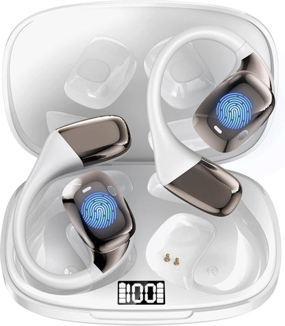 AI Translation Earbuds Real Time Languages Translator Ear Buds Audifonos Traductores Inglés Español 3-in-1 Translating Wireless Earphone Bluetooth Headphones for Travel Business Meeting Learning White