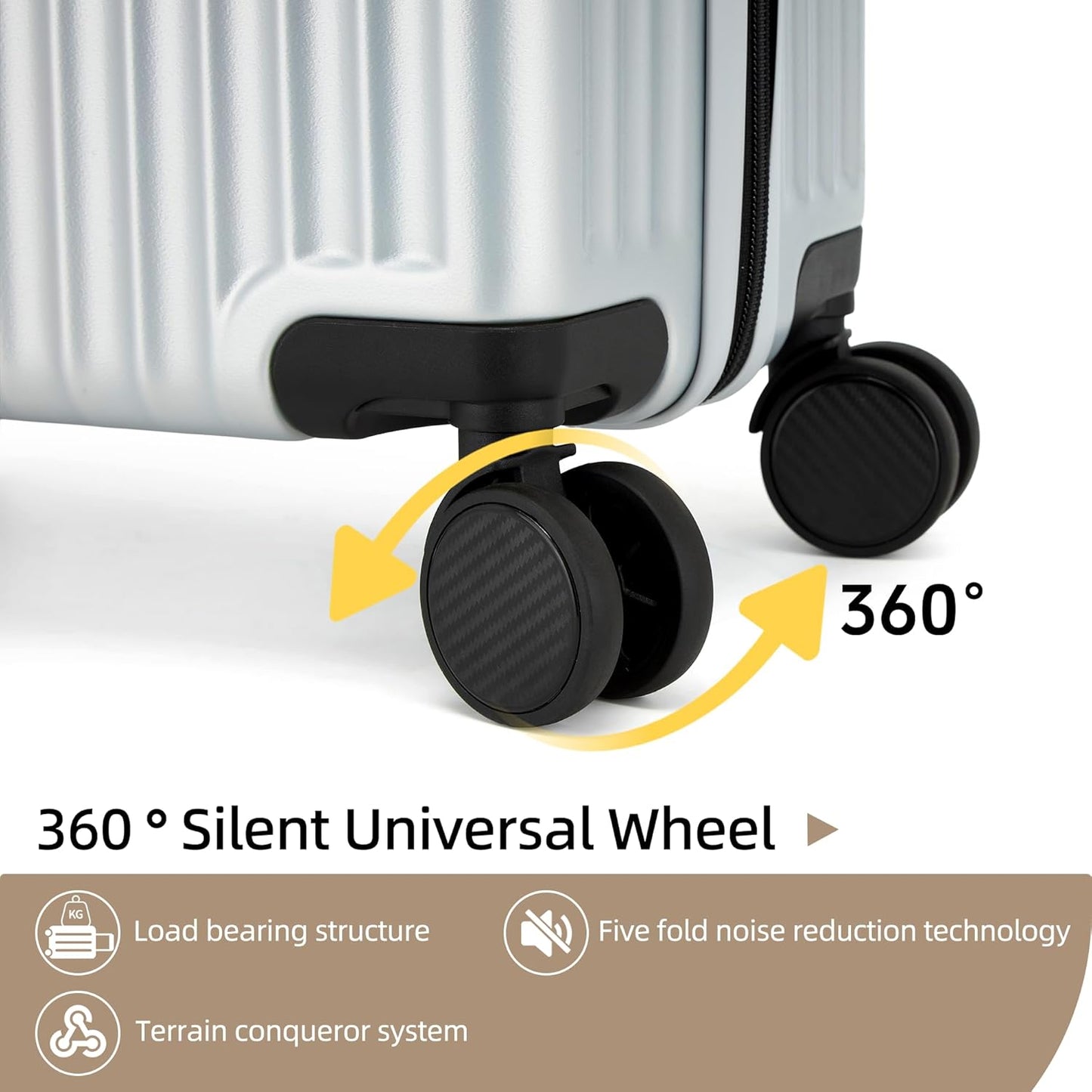 20 Inch Carry on Luggage,Airline Approved 22x14x9 Hard Shell Carry on Suitcase with 360° Spinner Wheels,TSA Lock and Lightweight Hardside Carry-on Luggage for Travel (Silvery, 20 Inch)