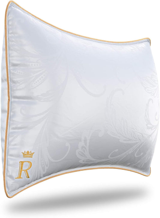 Royal Therapy King-Size Professional Hotel Pillow (Pack of 1) - A Set of Premium Plush Gel Microfiber Down Alternative Hypoallergenic Bed Pillows for Your Bedroom - Side, Stomach & Back Sleepers