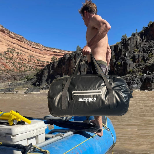 Buffalo Gear Waterproof Duffle Bag 40L 60L 80L Roll-top Dry Bag Heavy Duty Waterproof Duffel Travel Bag for Kayaking Rafting Boating Fishing Camping