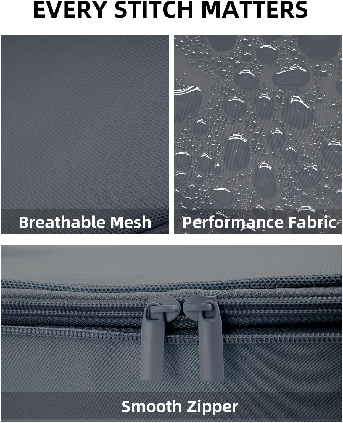 6 Set Compression Packing Cubes for Travel, Large Medium Small Luggage Organizers, Storage Bags for Clothes (6 Pack, Charcoal Gray)