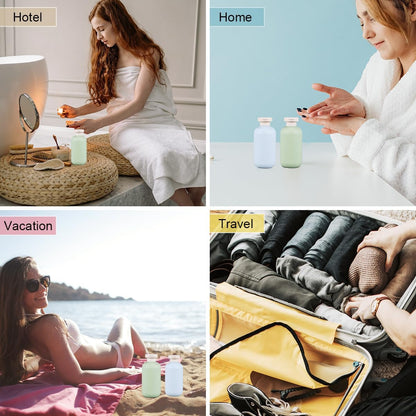 10 oz Plastic Travel Shampoo Bottles, Refillable Flip Cap Squeeze Bottles for Toiletries, Large Leakage-proof Travel Shampoo and Conditioner Container (Blue and Green)