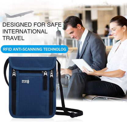 Travel Pouch Neck Wallet Family Passport Holder Organizer Case with RFID Blocking