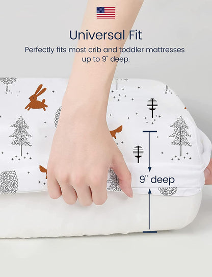 TotAha Cactus Crib Sheets (2-Pack) - Hypoallergenic, Silky Comfort, Buttery Soft, Calming Effect, All-Season Jersey-Knit Sheets, 9'' Extra Deep Pocket Baby Western Crib Sheet