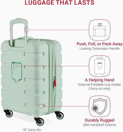 SwissGear 7366 Hardside Expandable Luggage with Spinner Wheels, Clearly Aqua, 3-Piece Set (19/23/27)