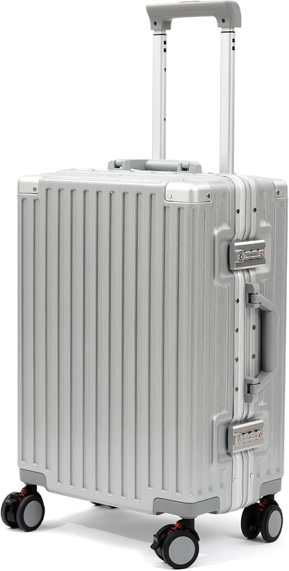 24 Inch Luggage With Spinner Wheels, Aluminum Frame Zipperless Suitcase by VentureVault