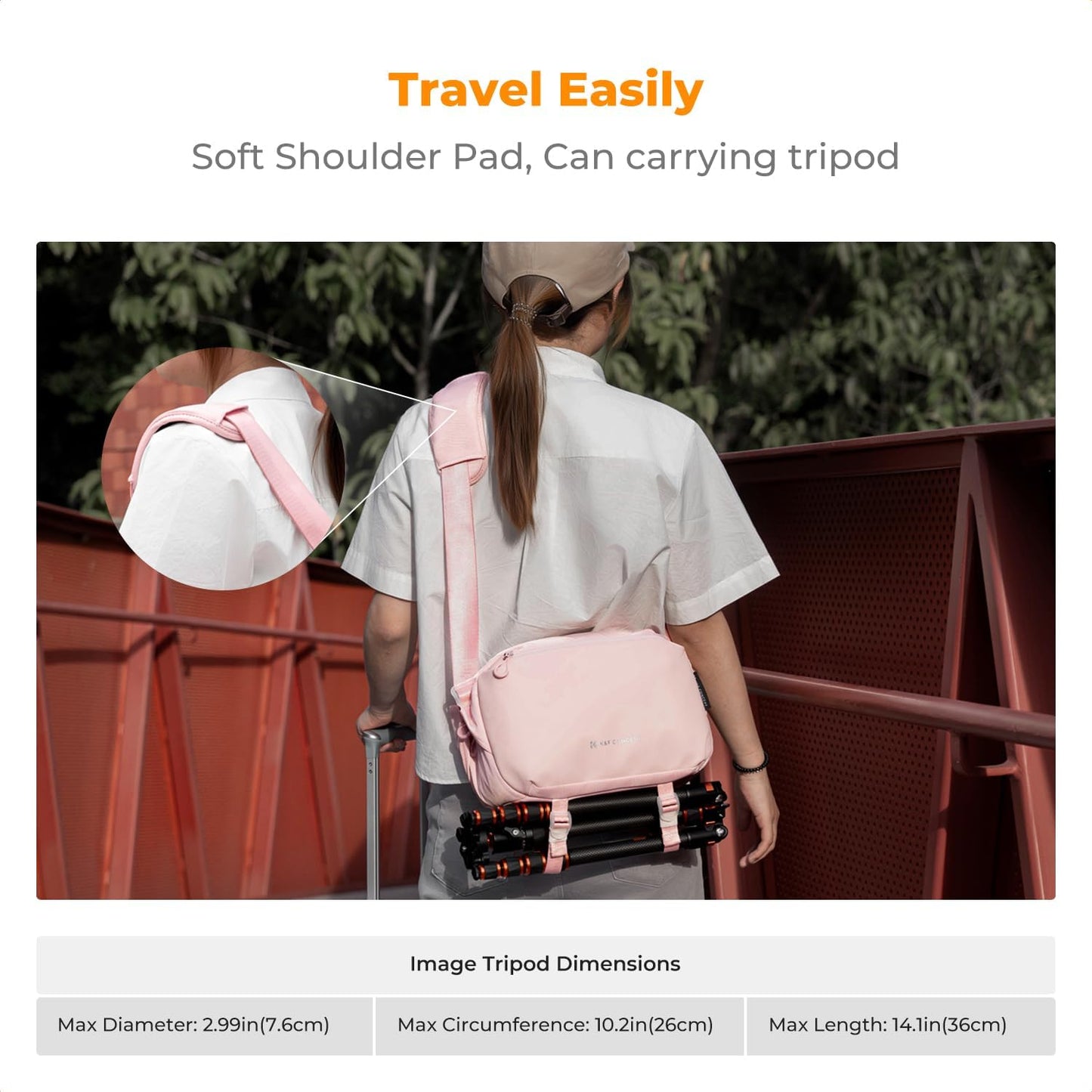 K&F Concept 2 in 1 Sling Bag Everyday Shoulder Bag & Multifunction Photography Crossbody Camera DSLR Backpack Portable Bag