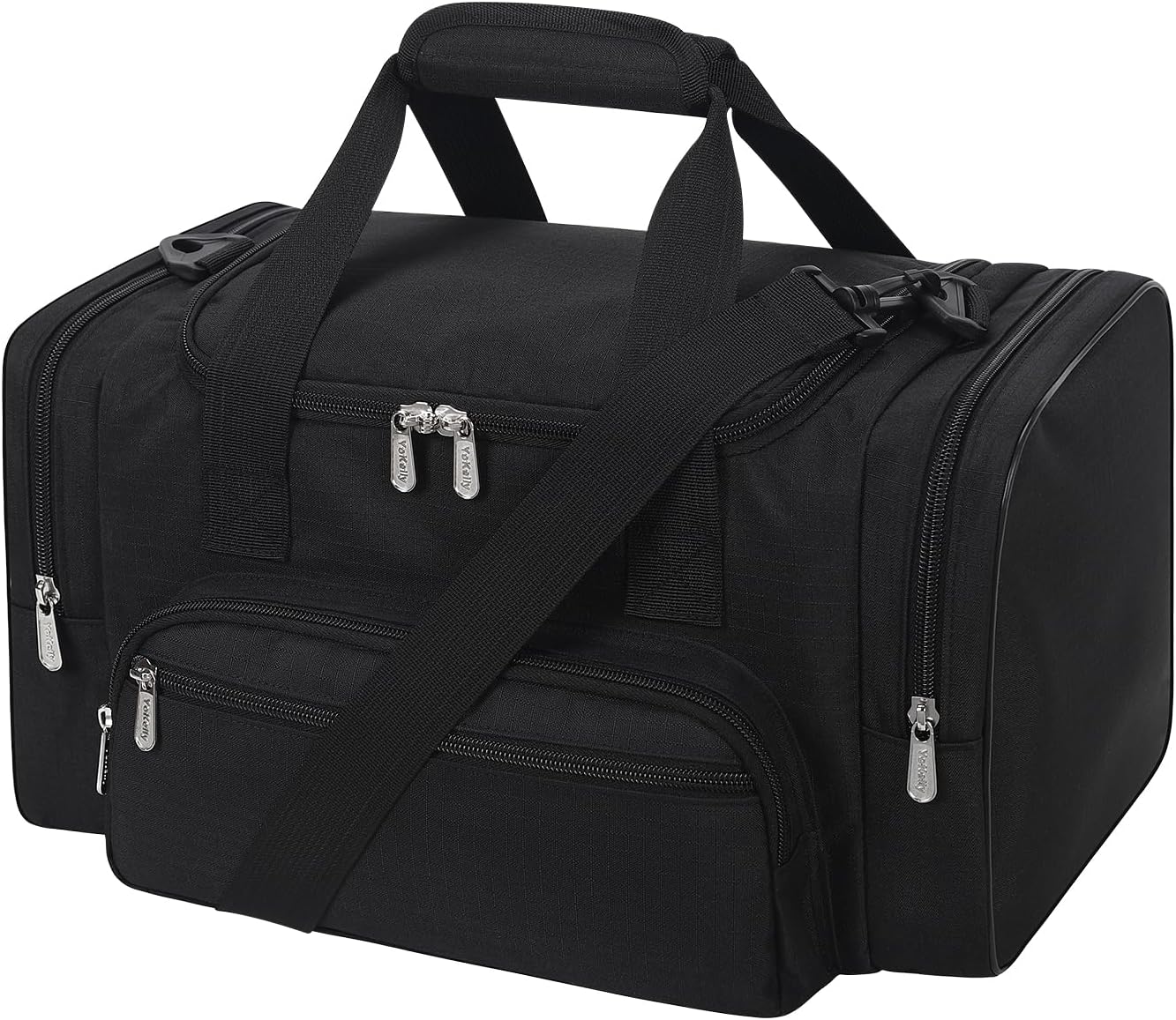 Small Duffel Bag 17 inch Carry On Weekender Bag for Travel Gym Sport (17x10x9 in) - Black