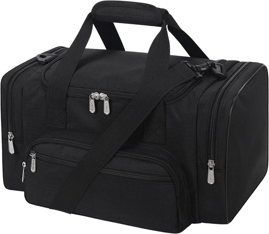 Small Duffel Bag 17 inch Carry On Weekender Bag for Travel Gym Sport (17x10x9 in) - Black