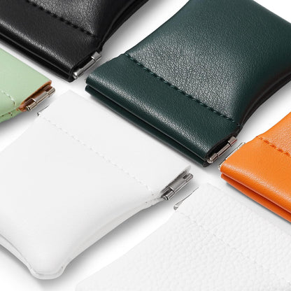 2 Pack PU Leather Slim Engagement Wedding Ring Pouch Leather Jewelry Pouch Christmas,Wedding Party Favor Gift Bag(Green)