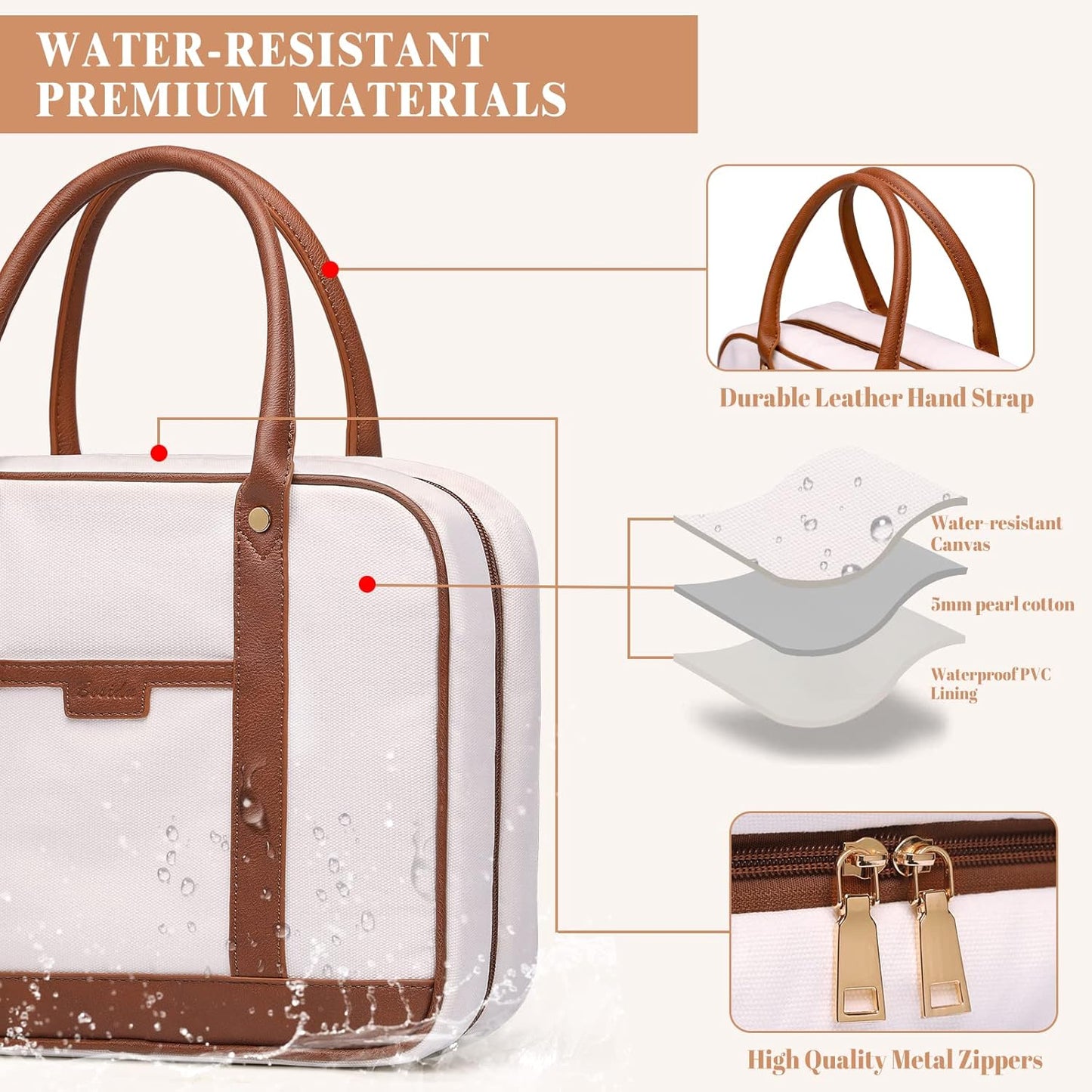 Hanging Travel Toiletry Bag,Large Capacity Cosmetic Travel Toiletry Organizer for Women with 4 Compartments & 1 Sturdy Hook,Perfect for Travel/Daily Use/Christmas