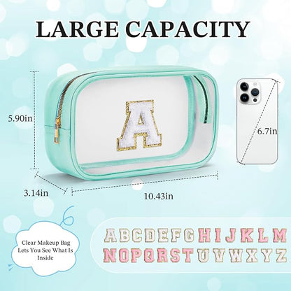 YOOLIFE Initial Clear Makeup Bag | Waterproof Large Travel Makeup Bag | - Image 4