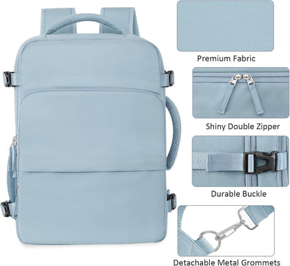 Travel Backpack for Women Men,Travel Laptop Backpack w/USB Charging Port, Waterproof Travel Backpack Carry On Flight Approved,Weekender Business Hiking Bag,Laptop Backpack 17 inch