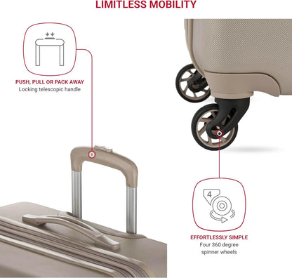 SwissGear 7366 Hardside Expandable Luggage with Spinner Wheels, Sand, 2-Piece Set (19/27)