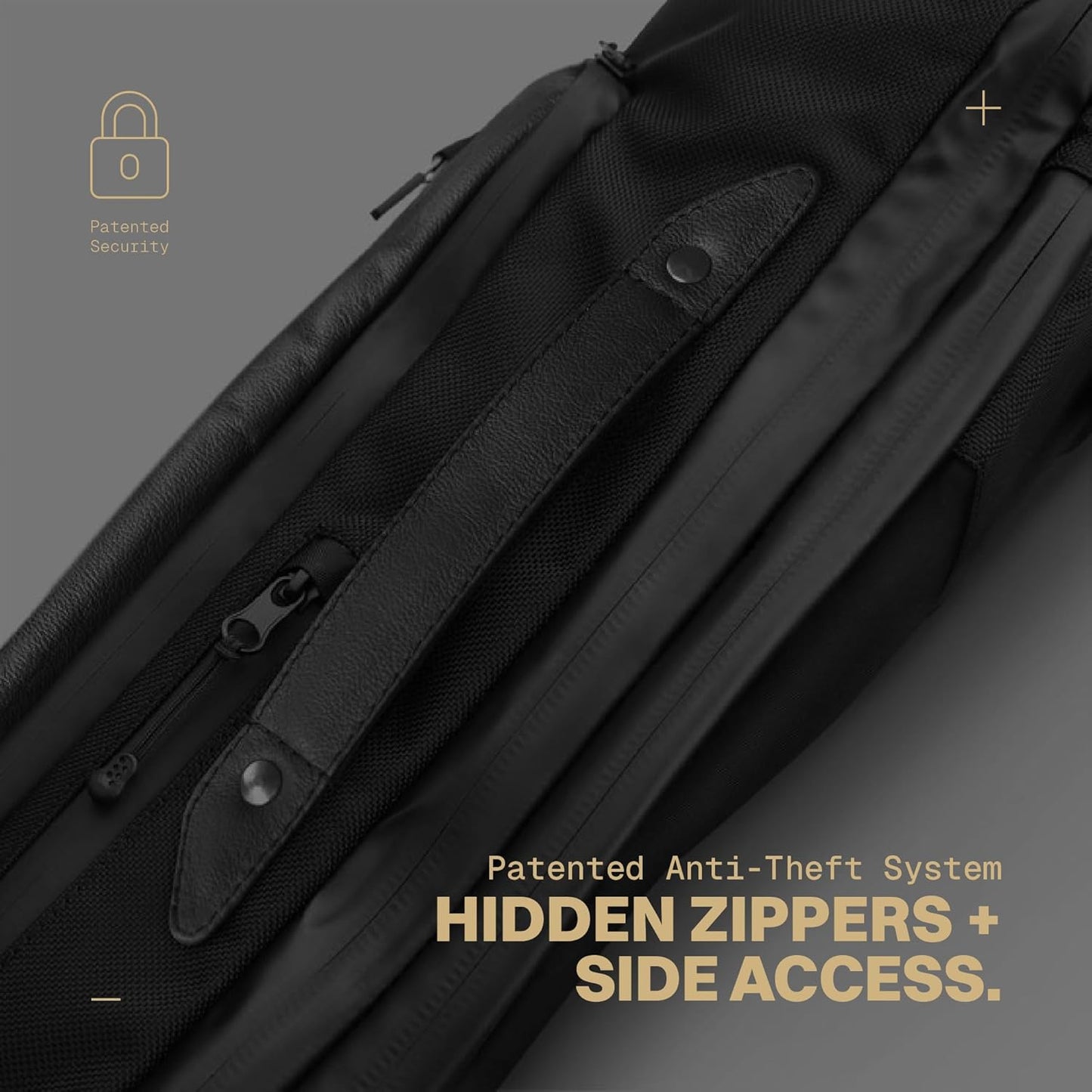 The Frenchie Co. - Work/Travel Speed Backpack - Expandable 23-30 L Laptop Pack - Anti-theft magnetic closure - Ballistic nylon body with full-grain Italian leather trim