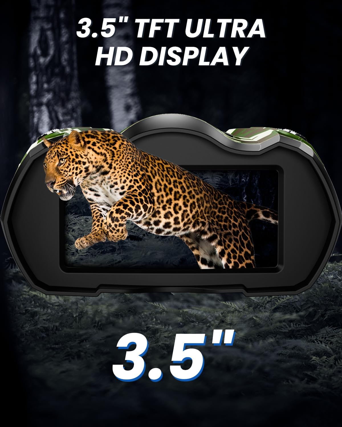Night Vision Goggles, 4K Binoculars with Camera, 3.5" HD Display and 32GB TF Card, 9 Gear Night Vision, 10X Digital Zoom, 4000mAh Battery Nightvision