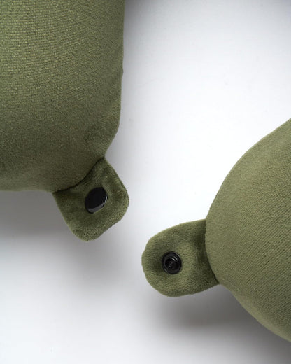 Brookstone Travel Neck Pillow - Lightweight Fleece Casing U-Shaped Stuffable Memory Foam Travel Pillow for Sleeping and Neck Support, Olive