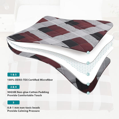 L'AGRATY Weighted Blanket - 60"x80" 17lbs Cooling Breathable Heavy Blanket Microfiber Material with Glass Beads for Adult All-Season Summer Fall Winter Soft Thick Comfort