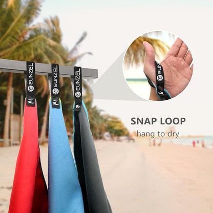 Eunzel Quick Dry Camping Towel, Microfiber Travel Towel 3 Size at 1 Pack,Fast Drying Towel Set for Camping, Beach, Gym, Sports, Yoga & Swimming Pool, Taro Purple