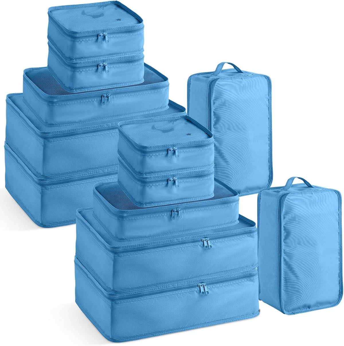 Reginary 6 Set Travel Packing Cubes Luggage Organizer Set Lightweight Suitcase with Shoe Bag for Clothes Toiletries