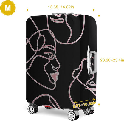 24 Inch PVC Luggage Protector Covers for TSA Approved Clear Suitcase Cover Protector Transparent Luggage Protective Cover Set (Figure, Suitable for 23"-24")