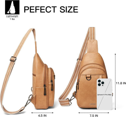 7L Sling Bag for Women Men Leather Small Sling Backpack Daypack Anti Theft Fanny Pack Crossbody Purse Travel