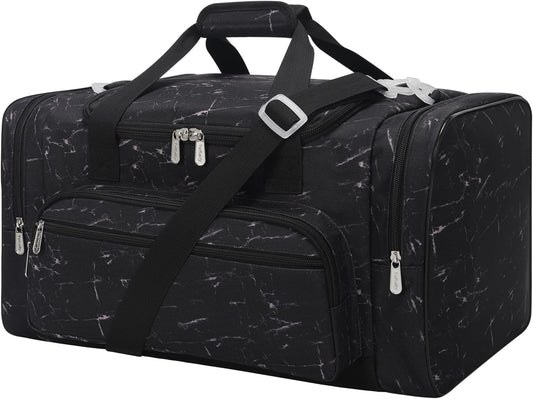 20 inch Sports Duffel Bag - for Travel Gym - Black Marble
