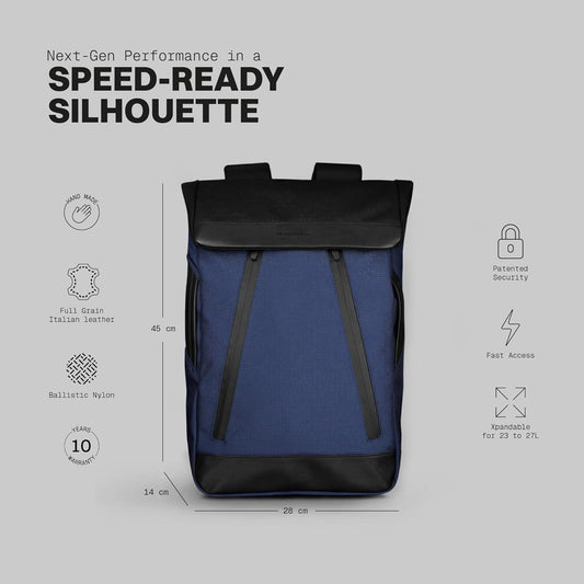 The Frenchie Co. - SL Speed - Expandable Ballistic Nylon Backpack - Anti-Theft Magnetic Closure - Self-Adjusting Comfort Straps, Lightweight, Water-Resistant, 16 inch Laptop Compartment, Carry-on