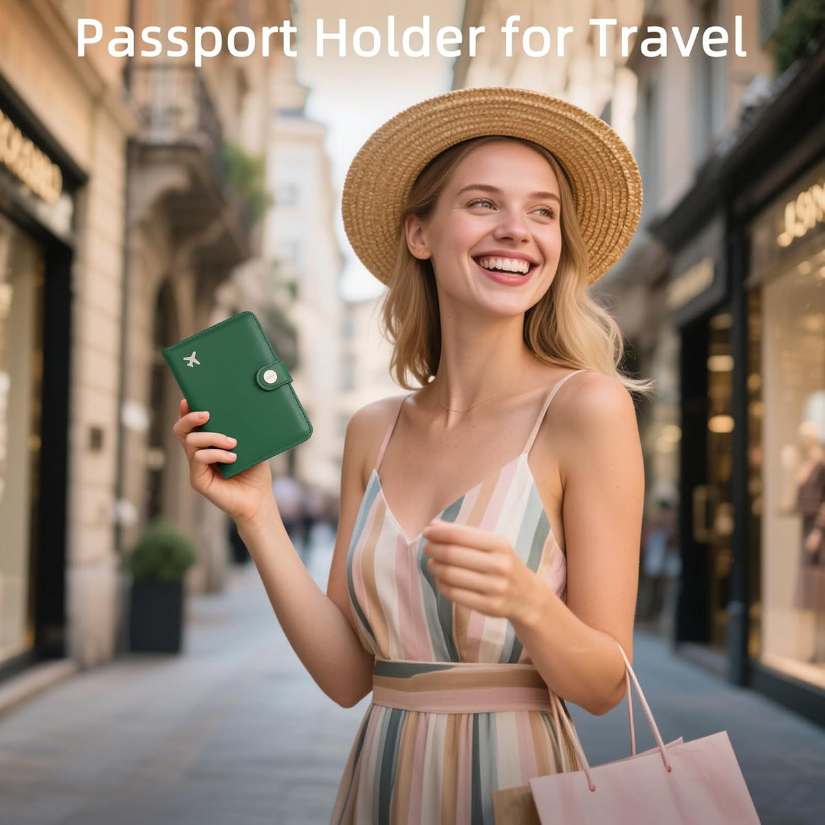 ZOPPEN Passport Holder Women, Passport Cover Travel Wallet Rfid Blocking Passport Wallet Cover Case Travel Essentials Document Organizer, Grass Green