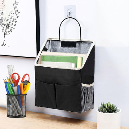 2pcs Wall Hanging Storage Bag,Wall Hanging Organizer Bags with Pockets, Wall Organizer Storage for Dormitory Bathroom Bedroom Kitchen(Black)
