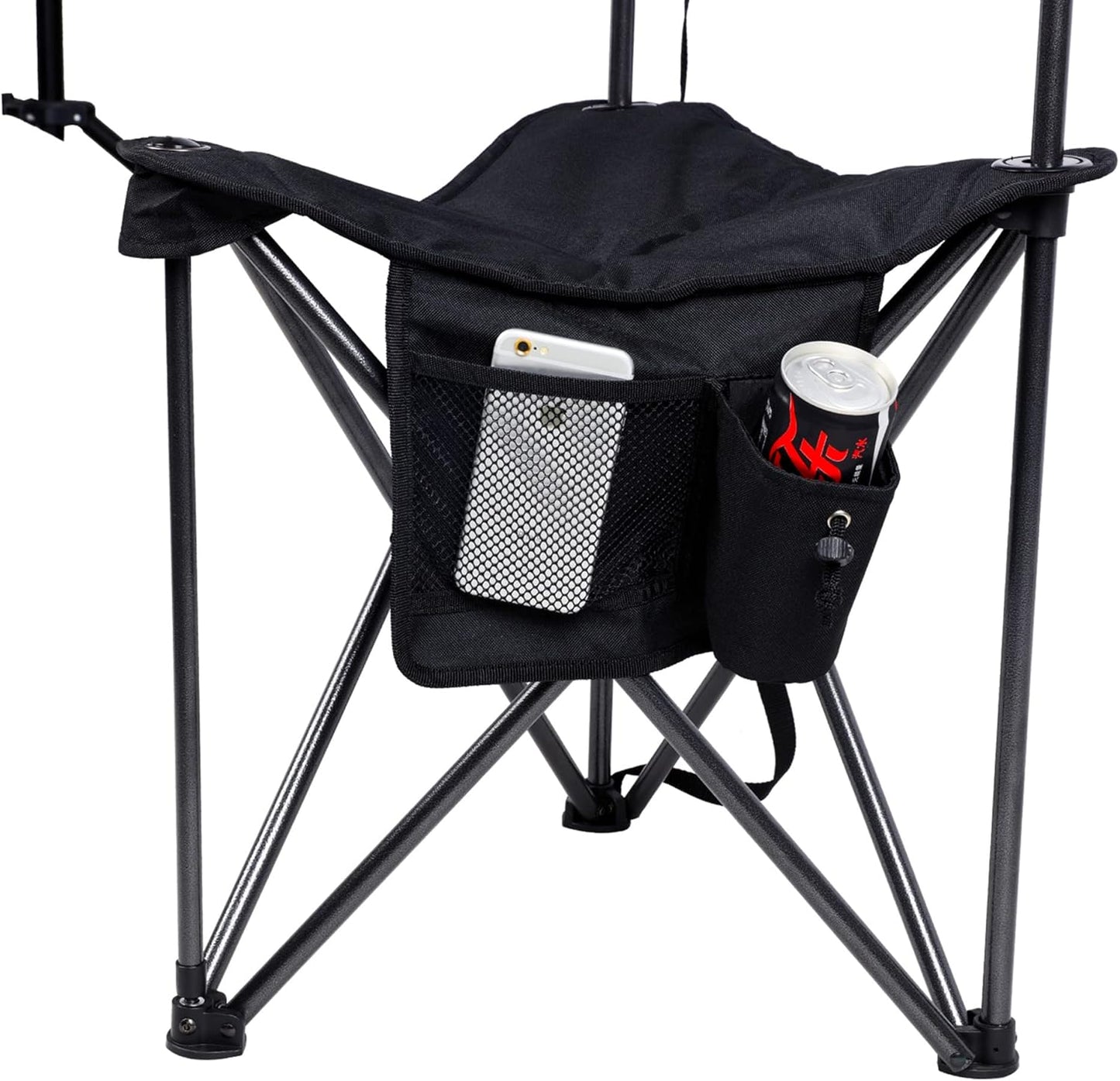PORTAL Extra Large Quick Folding Tripod Stool with Backrest Fishing Camping Chair with Carry Strap