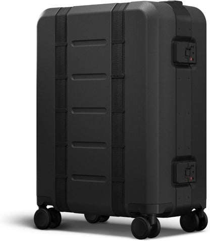 D_b_ Ramverk Pro Carry-On 21 Inch Hardside Luggage Extra Protection Aluminum Frame, Silent 360 Spinner Wheels, TSA Lock, Interior Laptop Compartment and Two Zipper Dividers - Black Frame/Black
