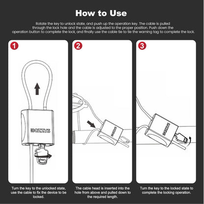 Adjustable Cable Padlock with 3 Keys | 1.15ft L x 1/6in D Aluminum Steel Cable Locks for Bikes, Gate, Lockers & Outdoor Gear | Keyed Different & Silver