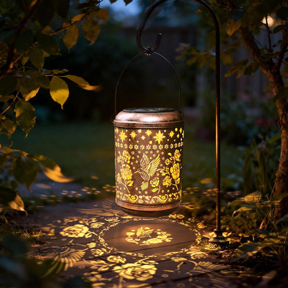 Solar Lanterns Outdoor Waterproof Hummingbird Christmas Garden Decor for Outside Birthday Gifts for Women Mom Grandma Hanging Solar Lights Metal Decoration for Yard, Patio,Backyard,Porch