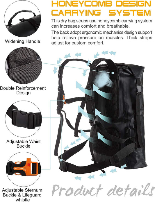 IDRYBAG Waterproof Backpack for Men 20L/30L/40L, Floating Dry Bag Kayak, Dry Backpack Hiking