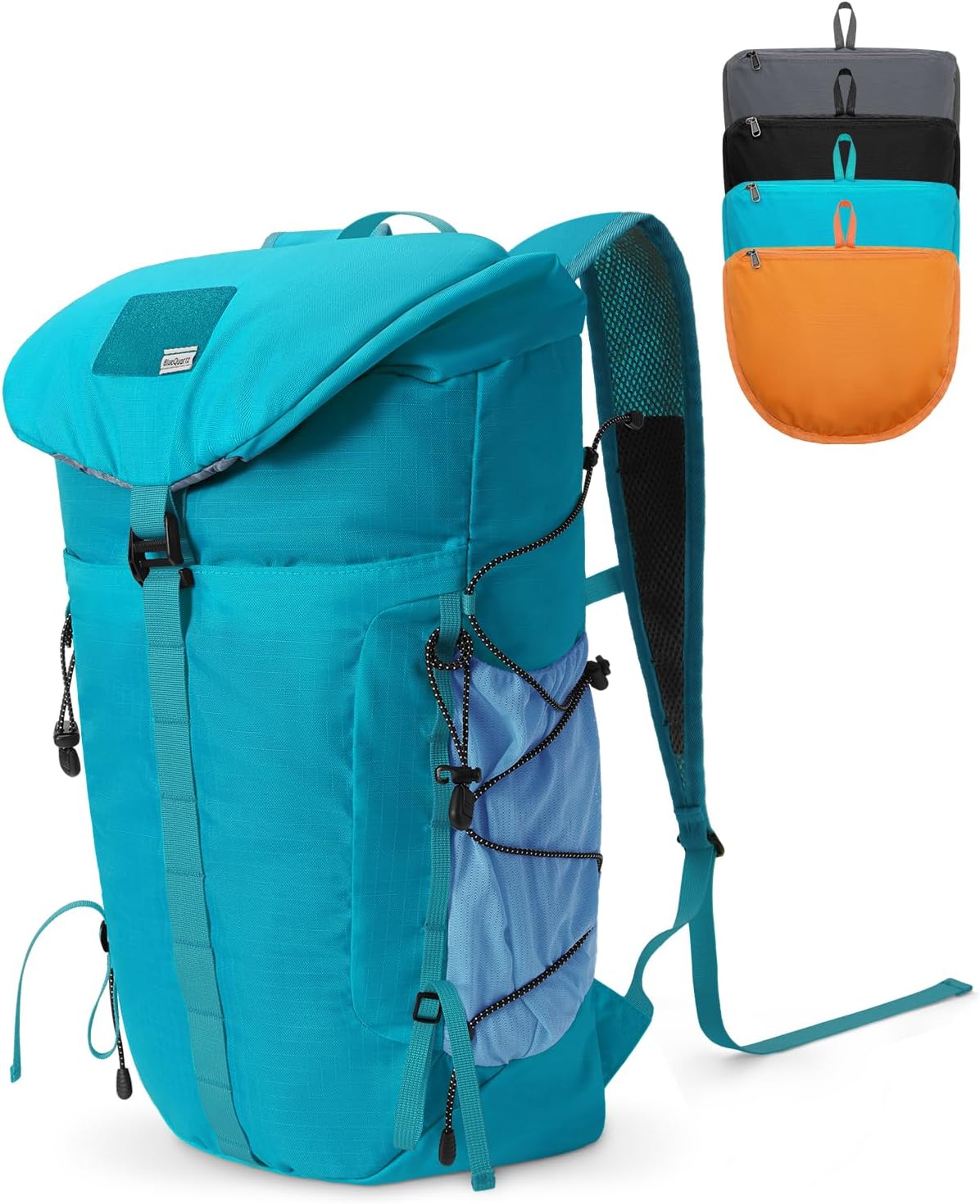 Blue Quartz Hiking Backpack 30L Lightweight Packable Backpack for Travel, Water Resistant Foldable Daypack for WoMen Men, Blue Green