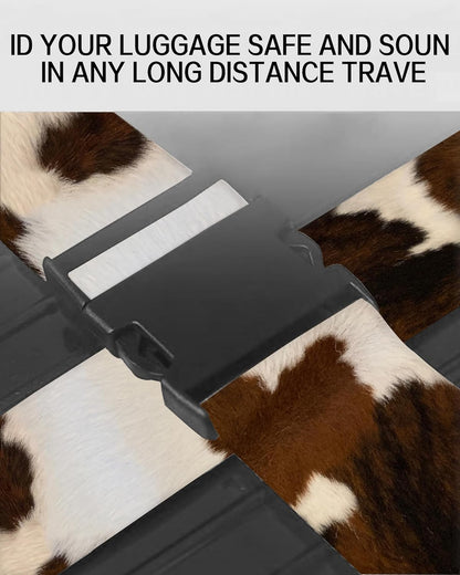 Luggage Straps for Suitcases, Adjustable Travel Belt, Durable Wide Luggage Strap, Cute Suitcase Strap Identifiers with Buckle, Bag Straps for Luggage, Retro Brown Cowhide