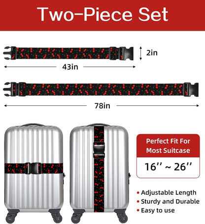 Luggage Straps for Suitcases Travel Belt Luggage Band Heavy Duty Traveling Luggage Identifier Cute Women Girls Unique Accesory,