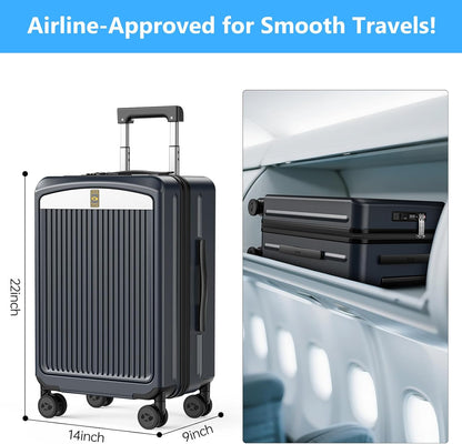 MGB Carry on Luggage 22 X 14 X 9 Airline Approved Suitcase with Wheels,20 Inch Travel Suitcase Lightweight with Spinner wheels And Hard Luggage Airline Approved with TSA Lock Carry on