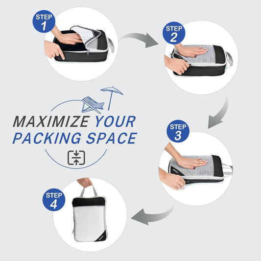 Compression Packing Cubes, Gonex Extensible Storage Mesh Bags Organizers