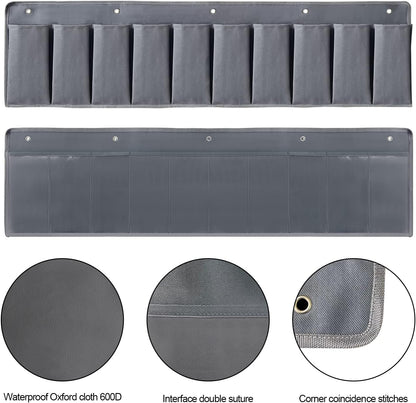 RV Shoe Pockets 10 Pockets Heavy Hanging Bedside Storage Organizer with Sturdy Hooks Storage Pockets Hangs on bed for Shoes Toys and Tool Accessories