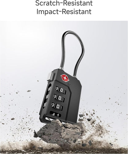 LUGGEX TSA Locks for Luggage, Suitcase Locks TSA Approved, Luggage Locks, Ease of Use & Durable