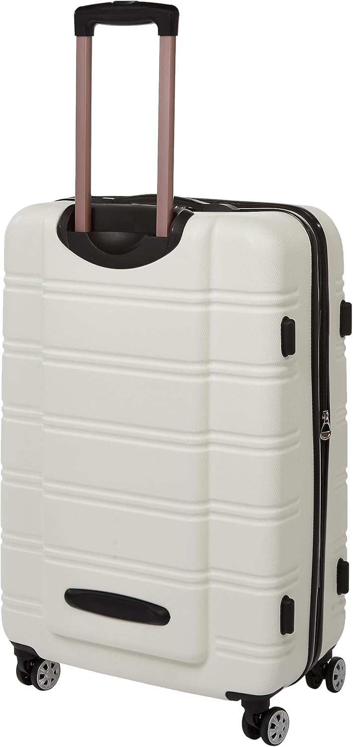 Rockland Melbourne Hardside Expandable Spinner Wheel Luggage, White, 2 Piece (20/28)