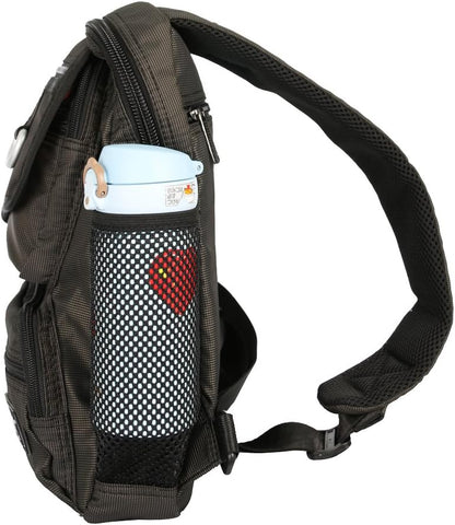 Sling Bag Chest Shoulder Backpack Crossbody Multipurpose Daypack For Men Women Black