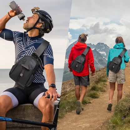 Crossbody Messenger Bag for Women Men Travel Backpack Convertibale Sling Bag Travel Hiking Daypack，Water-Resistant (black, small)