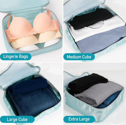4-Piece Packing Cube Set - Lightweight Luggage Organizers for Travel, Vacation and Suitcases - Durable Accessories with Compression