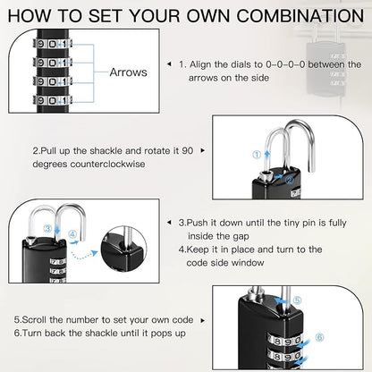 Sadnyy 15 Pcs 4 Digit Combination Locks Combination Padlock Luggage Number - Image 4